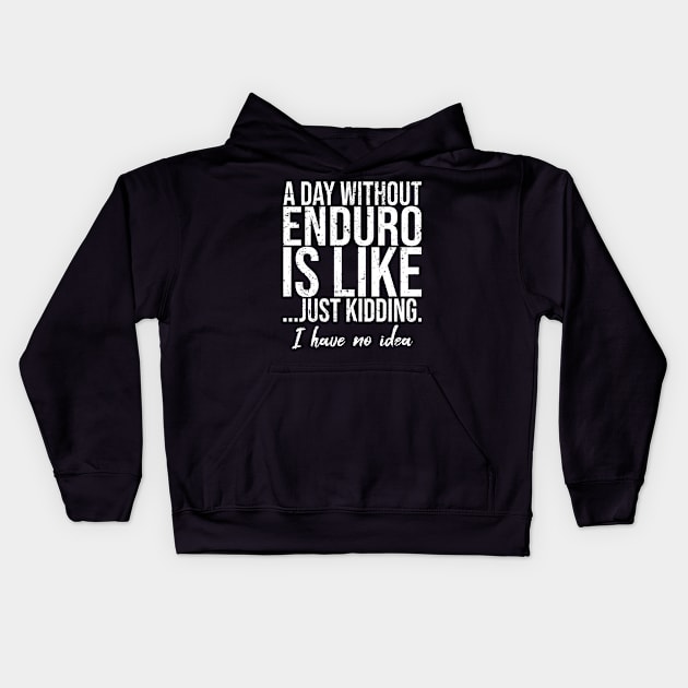 Enduro funny sports gift idea Kids Hoodie by Bestseller